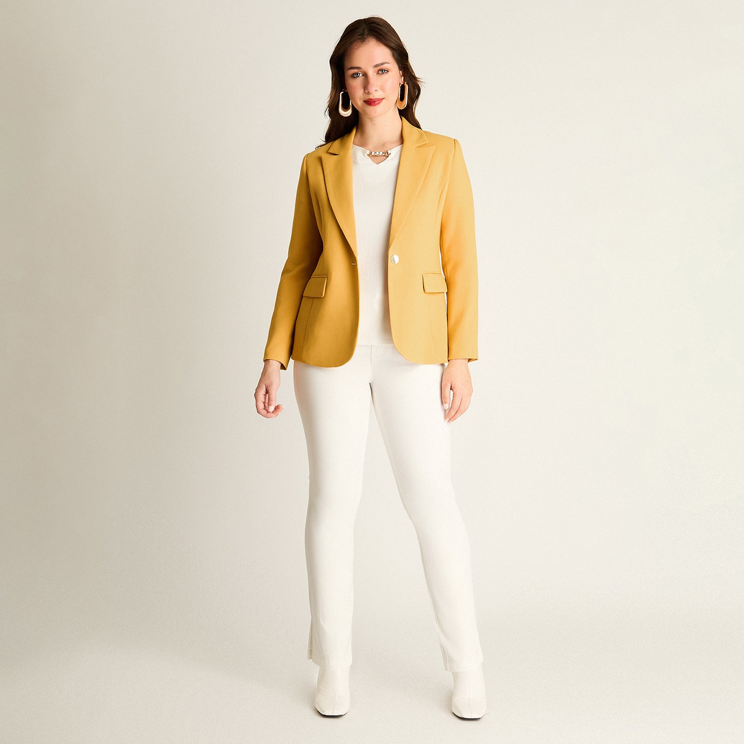 Blazer Mostaza con Solapa Clásica