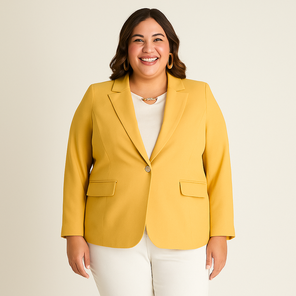 Blazer Mostaza con Solapa Clásica