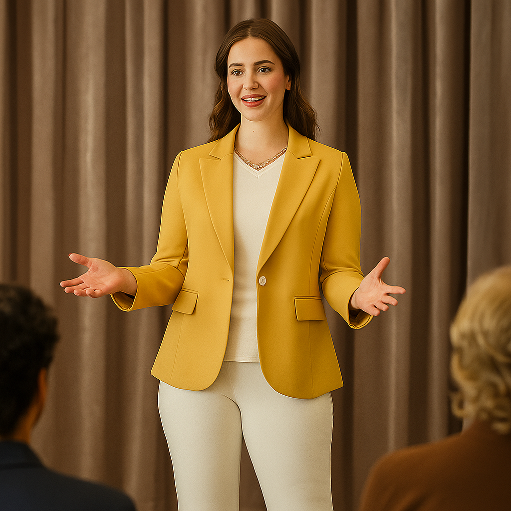 Blazer Mostaza con Solapa Clásica