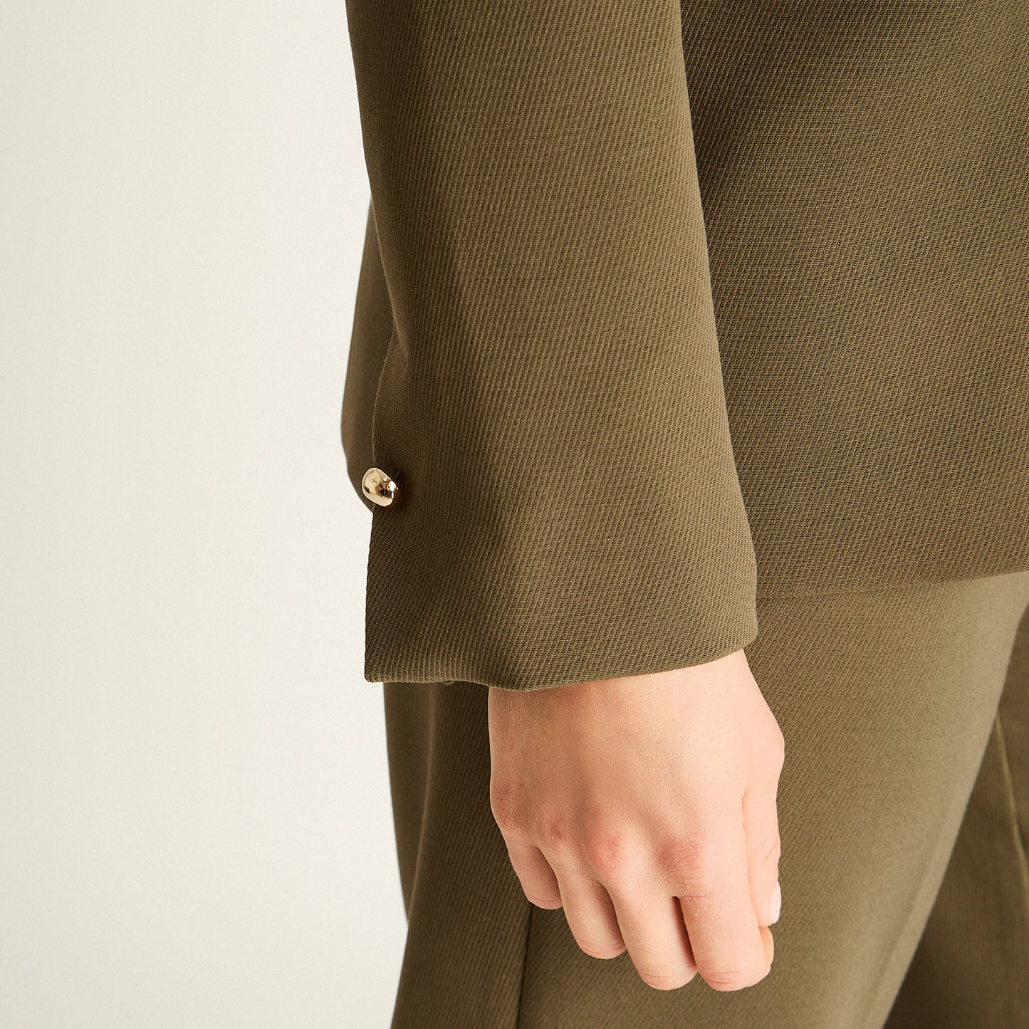 Blazer Verde con Forro y Puño Interior Estampado