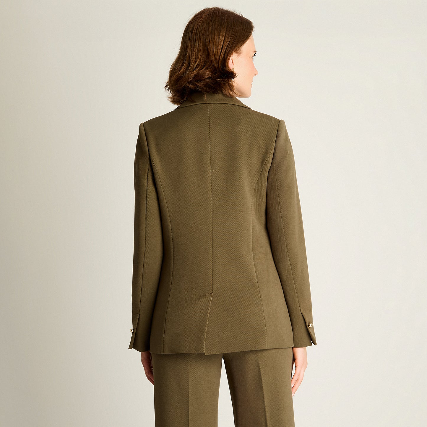 Blazer Verde con Forro y Puño Interior Estampado