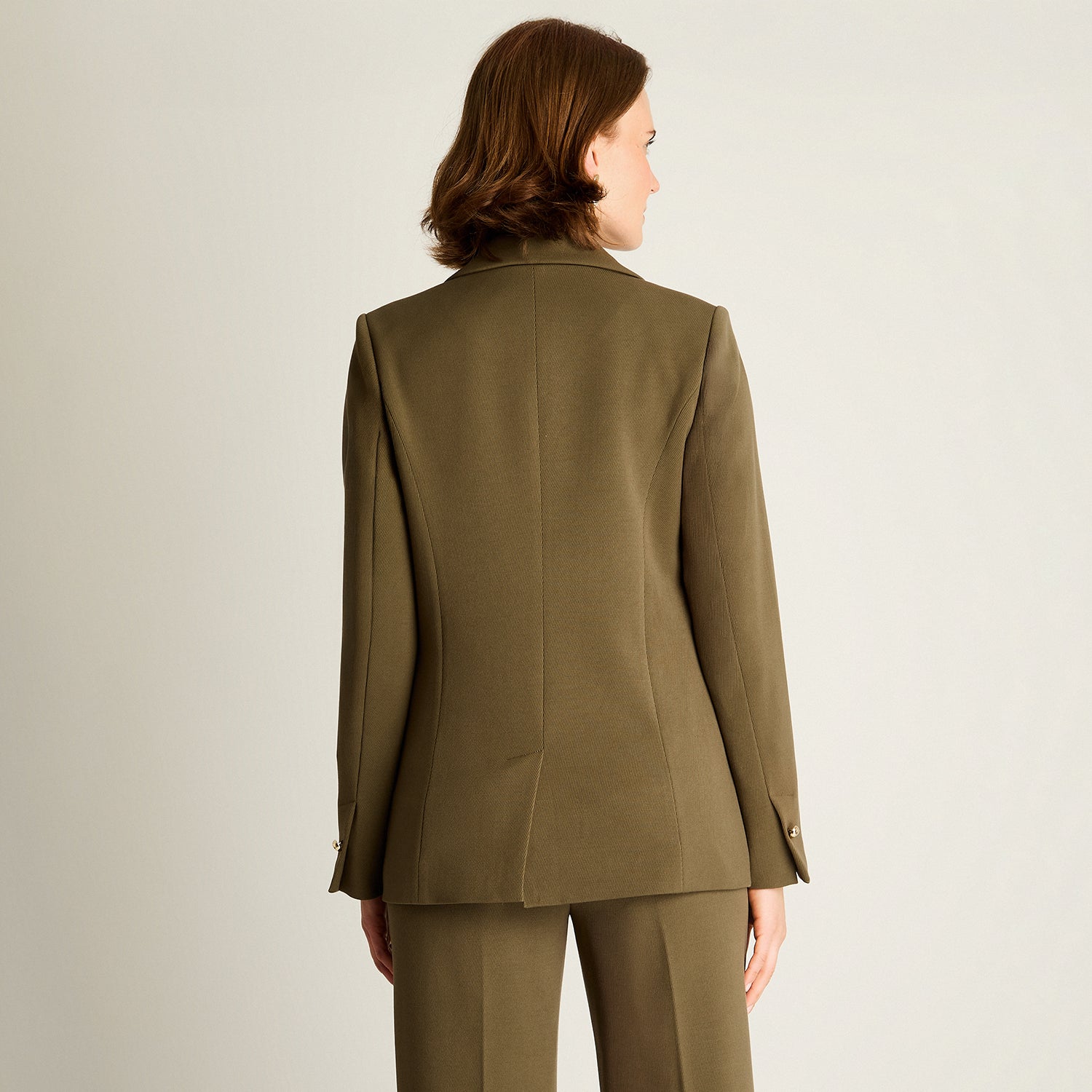Blazer Verde con Forro y Puño Interior Estampado