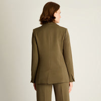 Blazer Verde con Forro y Puño Interior Estampado