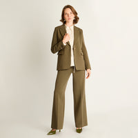Blazer Verde con Forro y Puño Interior Estampado
