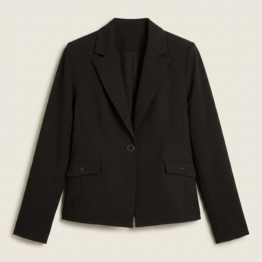 Blazer Negro Ajustado en plano