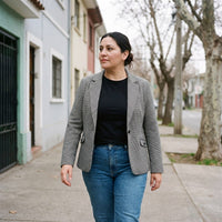Blazer Gris Estampado lifestyle