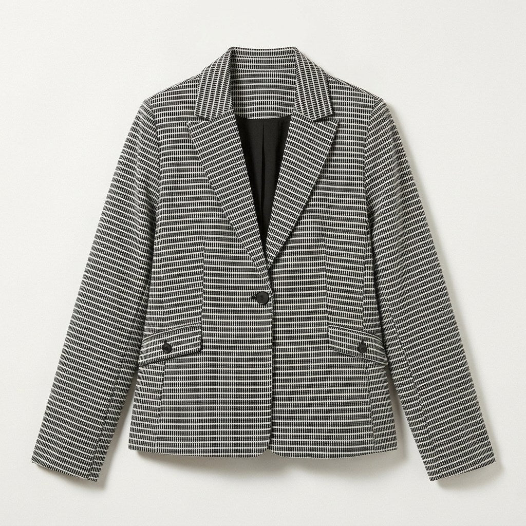 Blazer Gris Estampado en plano