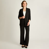 Blazer Negro Manga 3/4 Con Forro