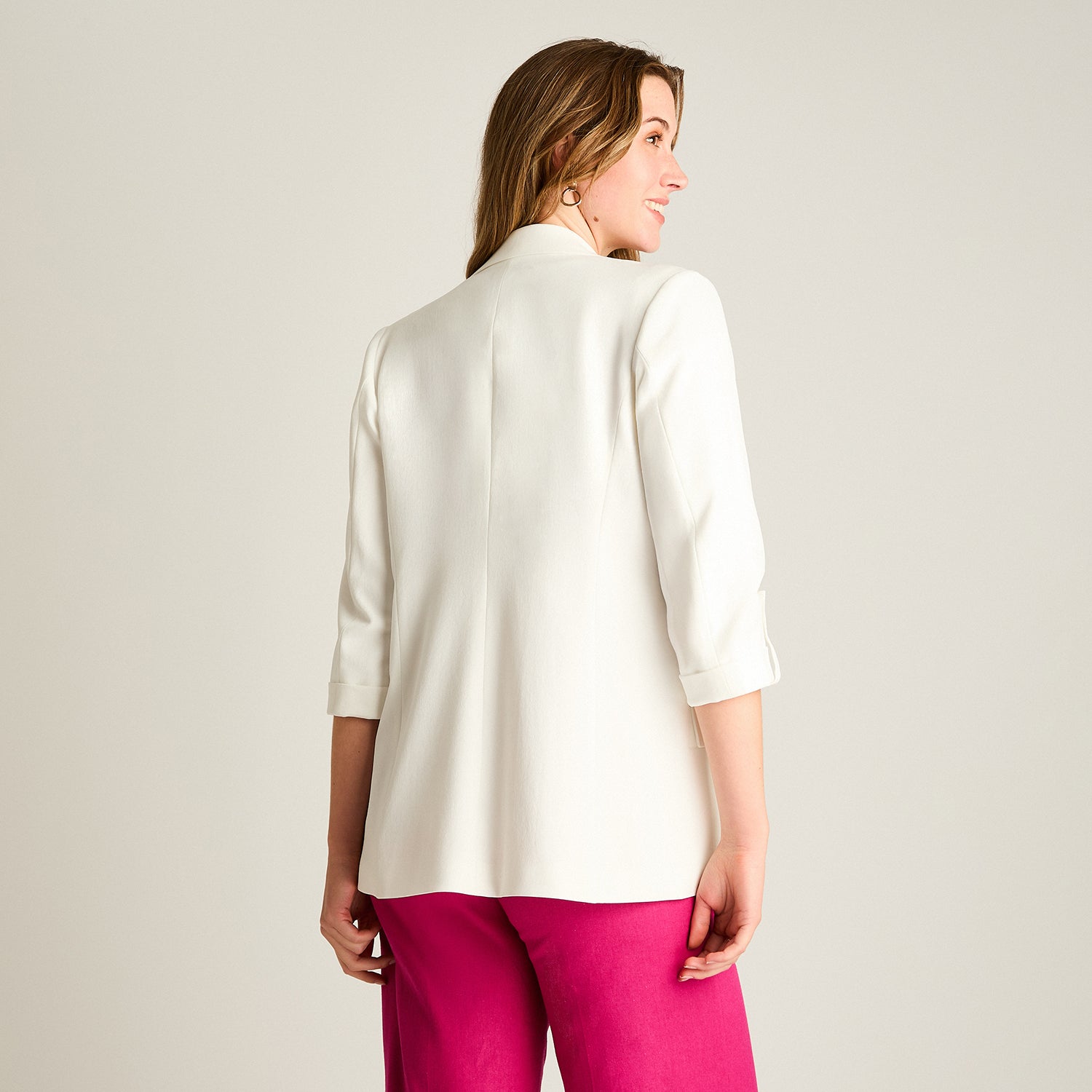 Blazer Crudo Manga 3/4 Con Forro