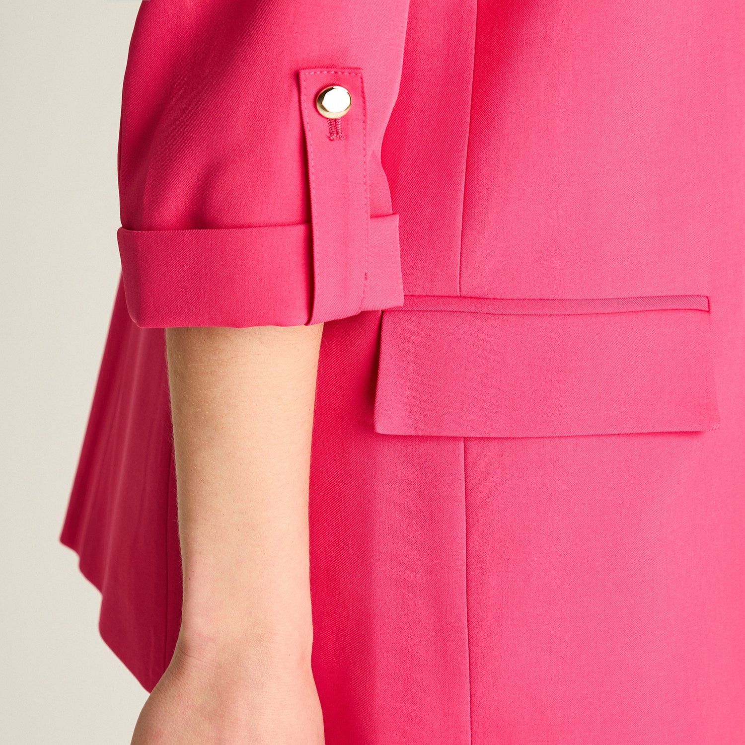 Blazer Fucsia Manga 3/4 Con Forro
