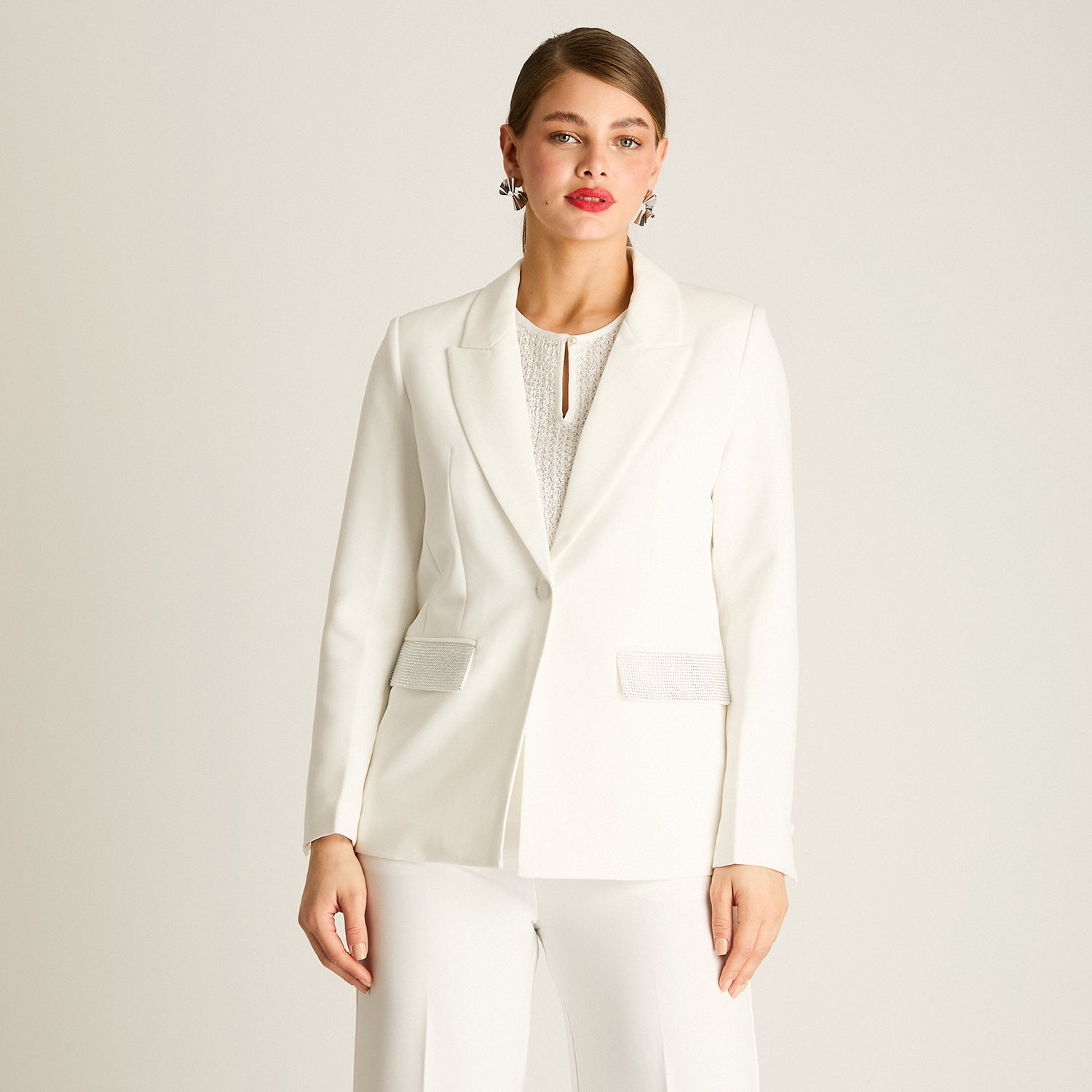 Blazer Crudo de Fiesta con Forro