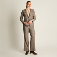 Blazer Gris Manga Larga Elasticidad Nula Con Forro Calce Normal Tela Plano