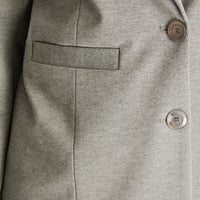 Blazer Gris Manga Larga Elasticidad Media Con Forro Calce Normal Tela Punto