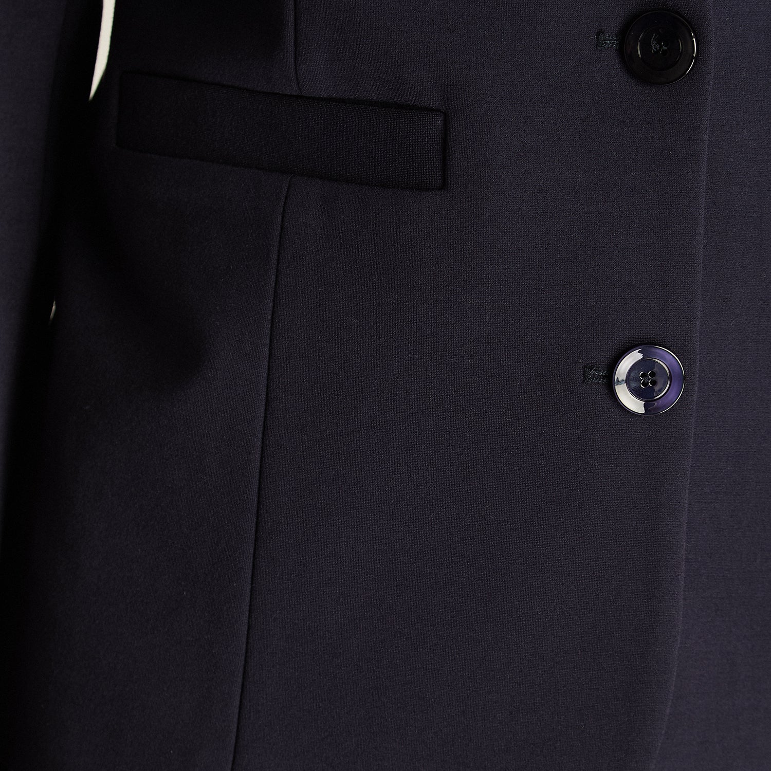 Blazer Azul Manga Larga Elasticidad Media Con Forro Calce Normal Tela Punto