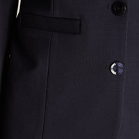 Blazer Azul Manga Larga Elasticidad Media Con Forro Calce Normal Tela Punto