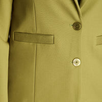 Blazer Pistacho Manga Larga Elasticidad Media Con Forro Calce Normal Tela Punto