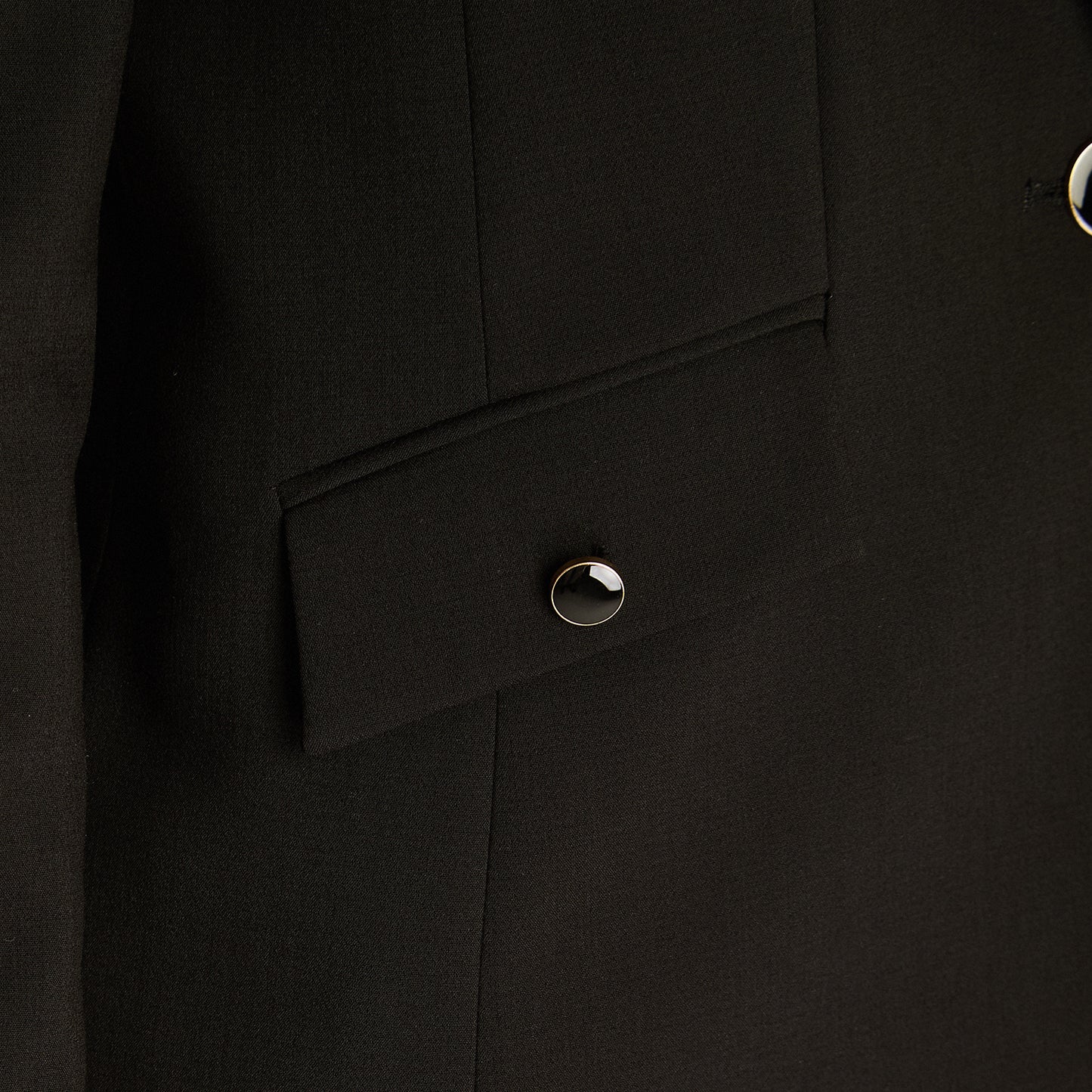 Blazer Negro Manga Larga Elasticidad Nula Con Forro Calce Normal Tela Plano