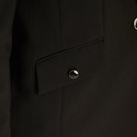 Blazer Negro Manga Larga Elasticidad Nula Con Forro Calce Normal Tela Plano