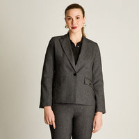 Blazer Marengo Manga Larga Elasticidad Nula Con Forro Calce Normal Tela Plano