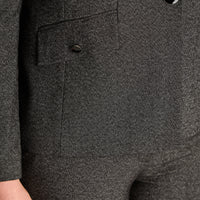 Blazer Marengo Manga Larga Elasticidad Nula Con Forro Calce Normal Tela Plano