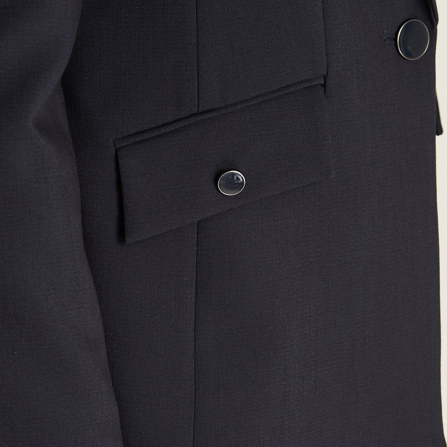 Blazer Azul Manga Larga Elasticidad Nula Con Forro Calce Normal Tela Plano