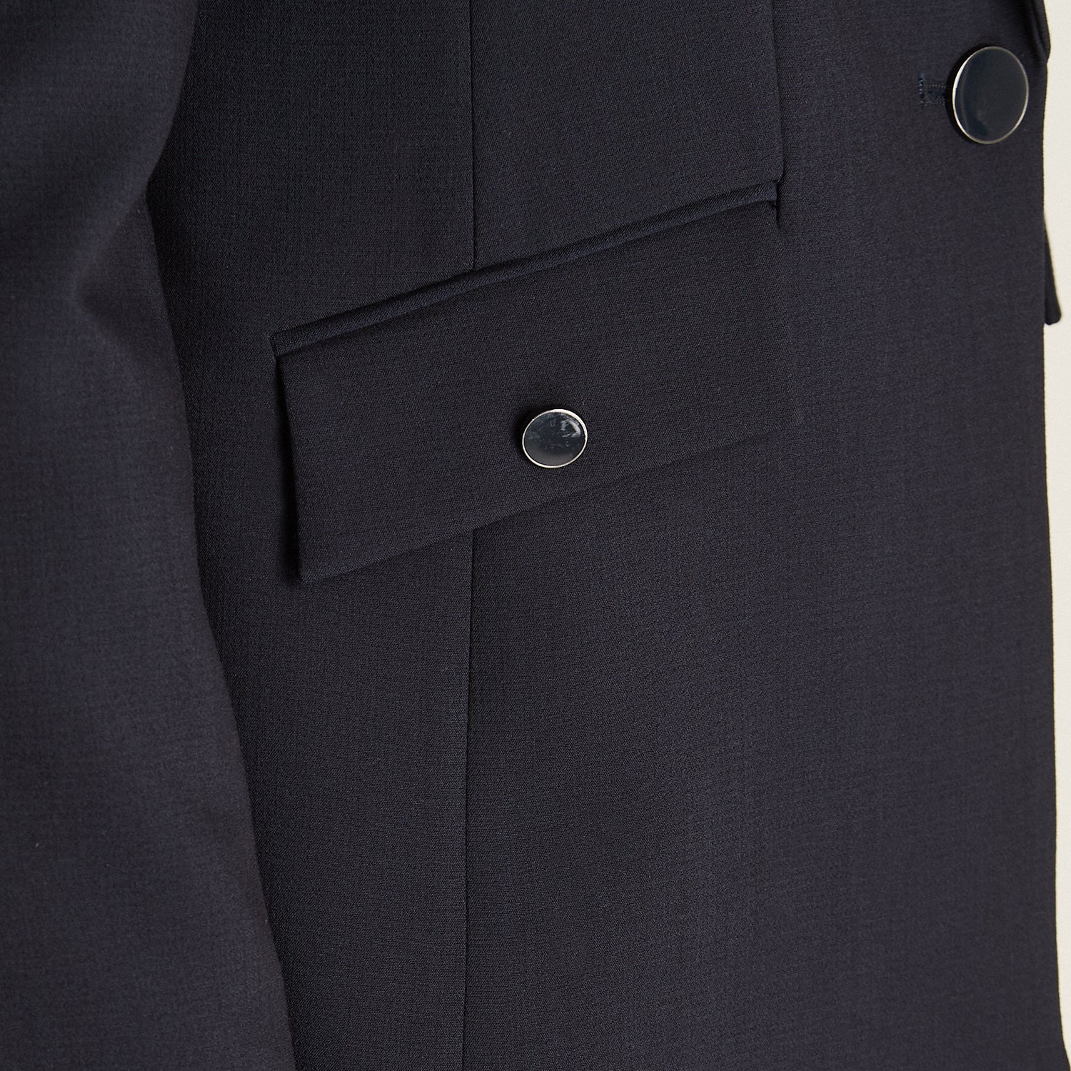 Blazer Azul Manga Larga Elasticidad Nula Con Forro Calce Normal Tela Plano