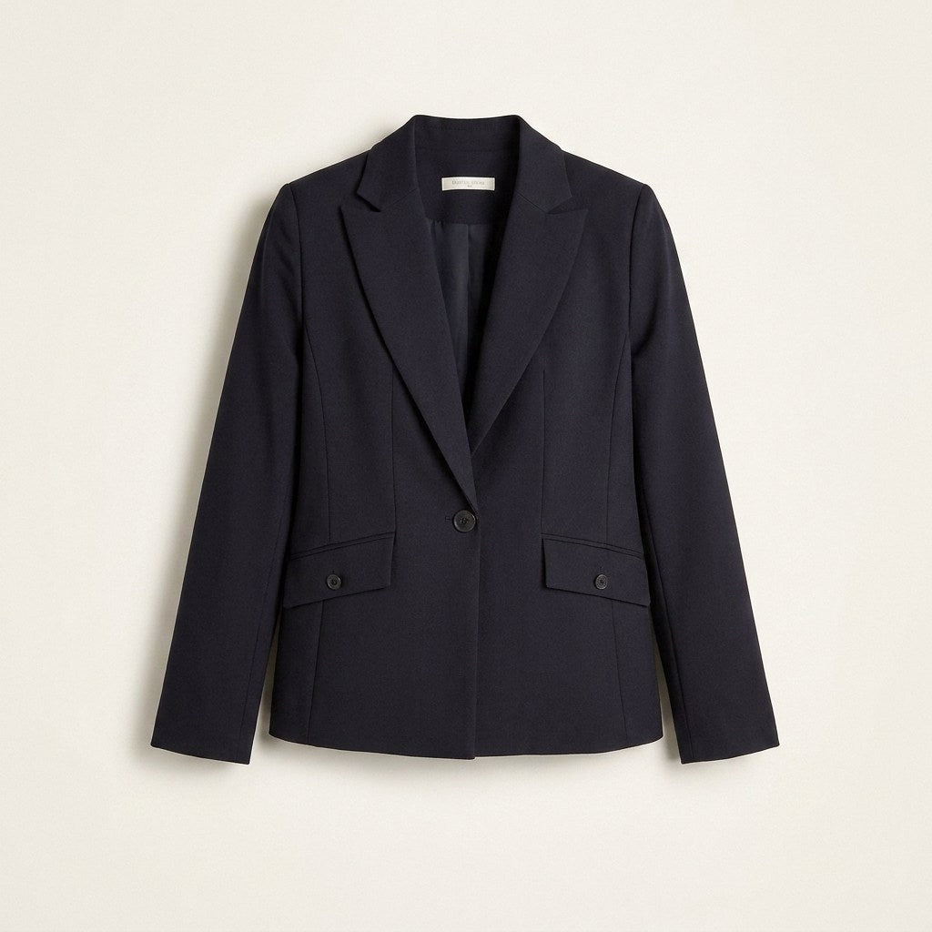 Blazer Azul Entallado de Un Botón con Dos Bolsillos en plano