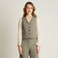 Gilette Gris Sin Mangas con Bolsillos Falsos