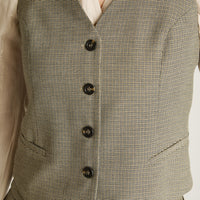 Gilette Gris Sin Mangas con Bolsillos Falsos