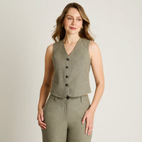 Gilette Gris Sin Mangas con Bolsillos Falsos