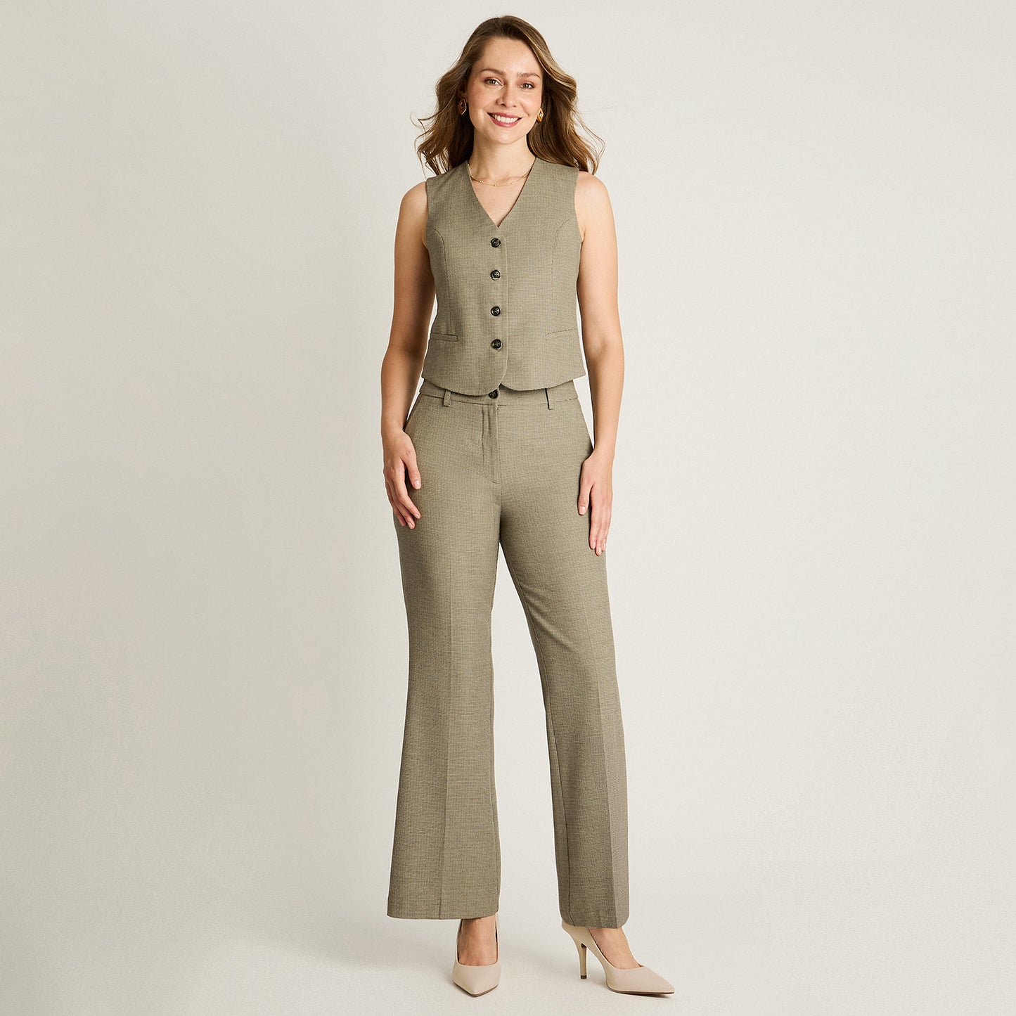 Gilette Gris Sin Mangas con Bolsillos Falsos