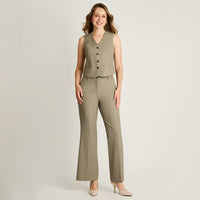 Gilette Gris Sin Mangas con Bolsillos Falsos