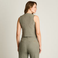 Gilette Gris Sin Mangas con Bolsillos Falsos