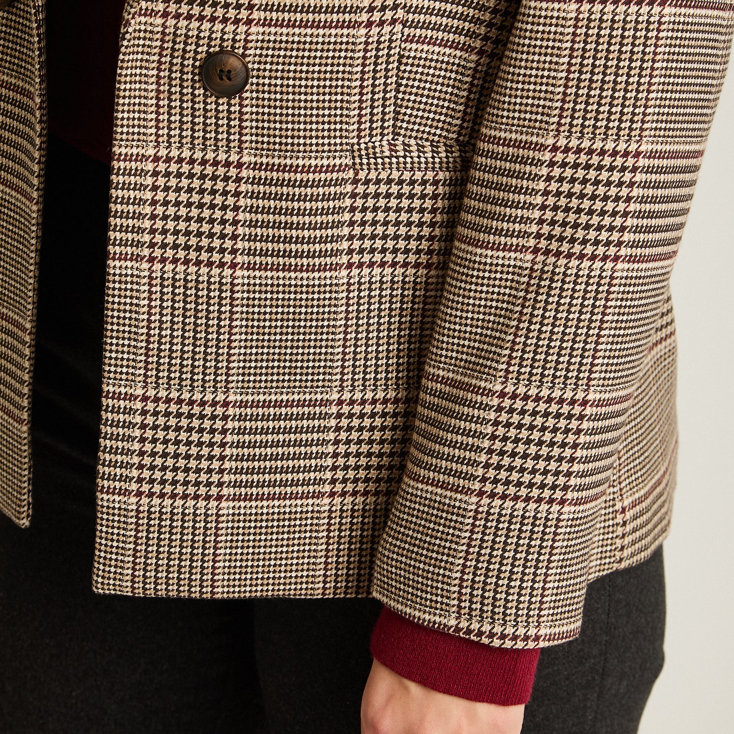 Blazer Gris Manga Larga Elasticidad Nula Con Forro Calce Normal Tela Plano