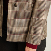 Blazer Gris Manga Larga Elasticidad Nula Con Forro Calce Normal Tela Plano