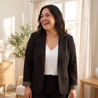 Blazer 1 Botón Bolsillos con Solapa Negro lifestyle