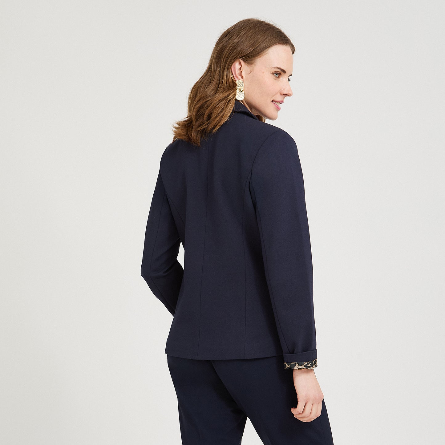 Blazer 1 Botón Bolsillos con Solapa Azul