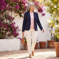 Blazer 1 Botón Bolsillos con Solapa Azul lifestyle