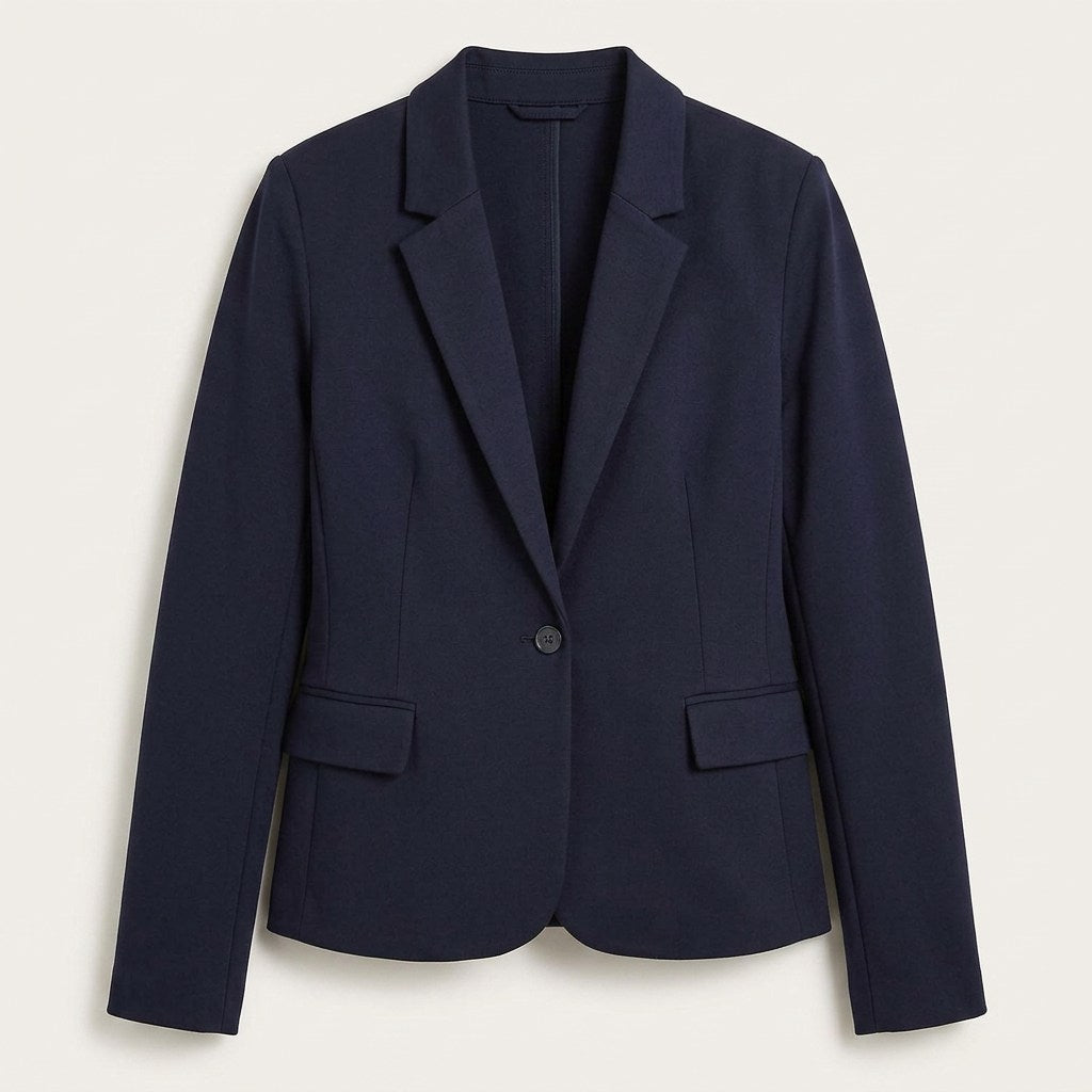 Blazer 1 Botón Bolsillos con Solapa Azul en plano