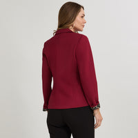 Blazer 1 Botón Bolsillos con Solapa Rojo