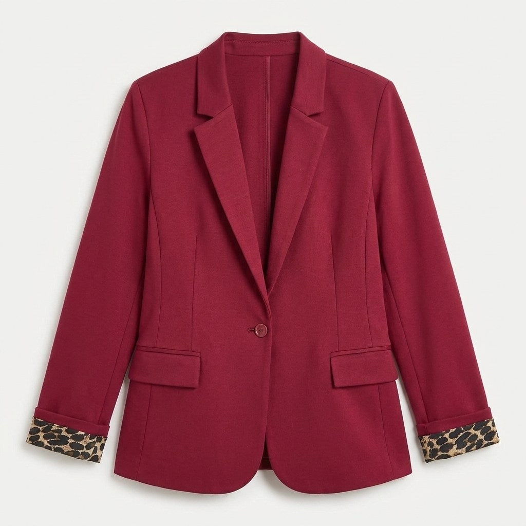 Blazer 1 Botón Bolsillos con Solapa Rojo en plano