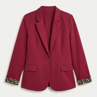 Blazer 1 Botón Bolsillos con Solapa Rojo en plano