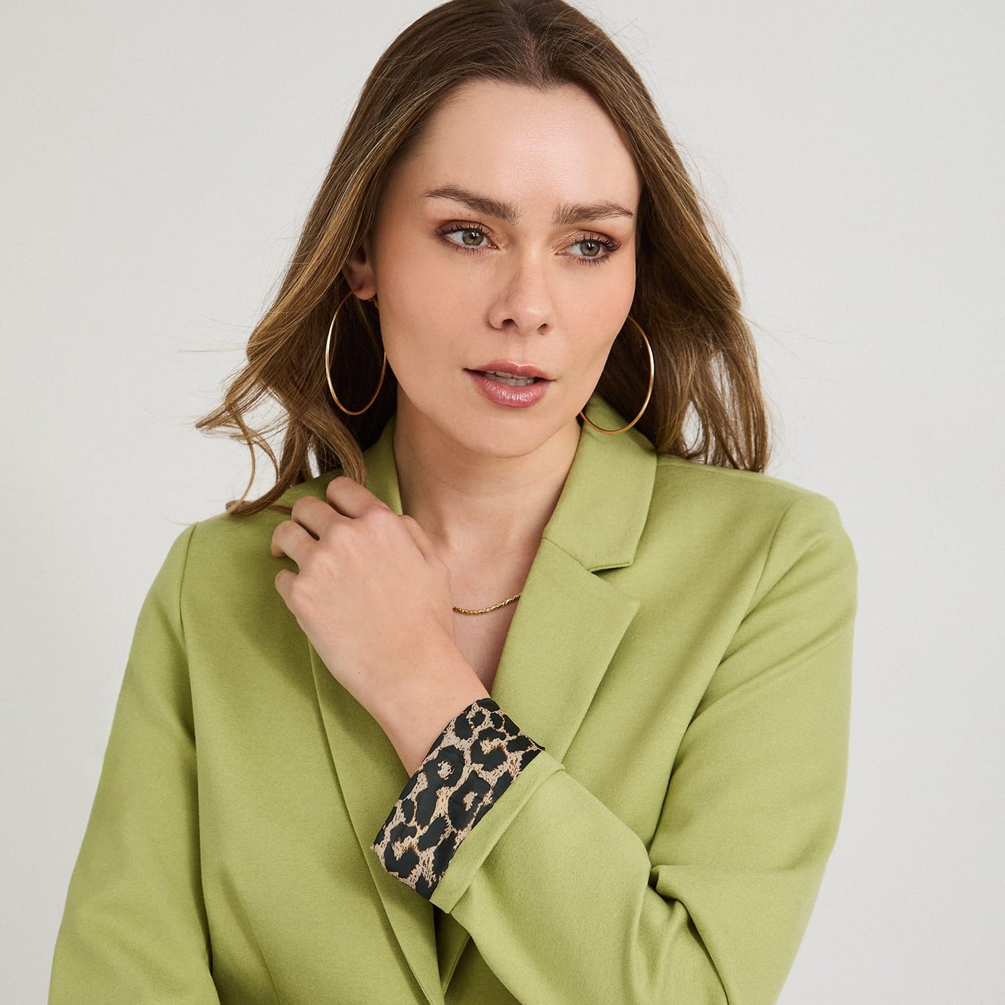 Blazer 1 Botón Bolsillos con Solapa Verde