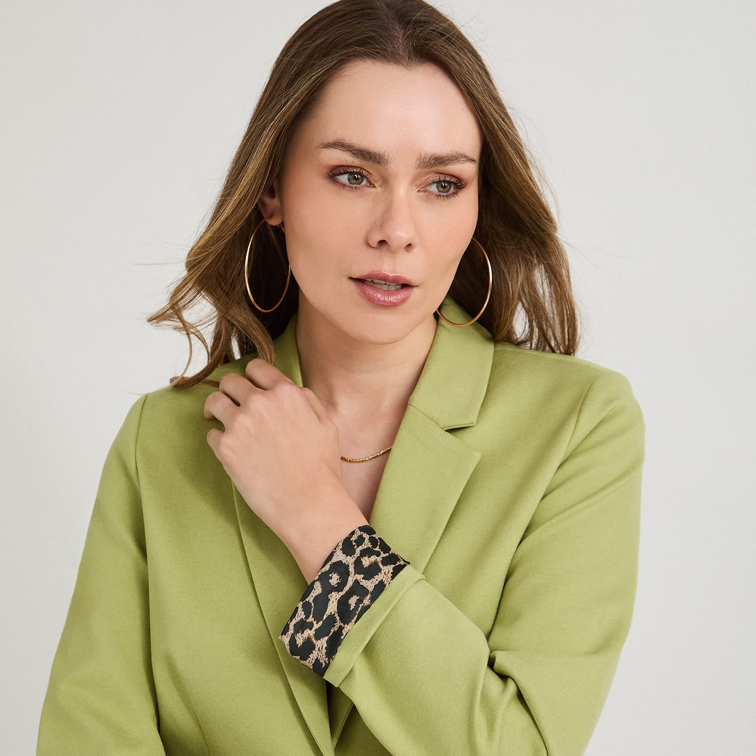 Blazer 1 Botón Bolsillos con Solapa Verde