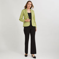 Blazer 1 Botón Bolsillos con Solapa Verde