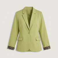 Blazer 1 Botón Bolsillos con Solapa Verde en plano