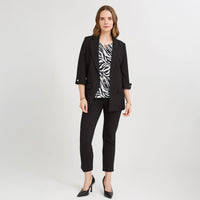 Blazer Manga 3/4 Bolsillos con Solapa Negro