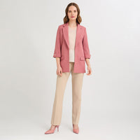 Blazer Manga 3/4 Bolsillos con Solapa Rosado