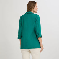 Blazer Manga 3/4 Bolsillos con Solapa Verde