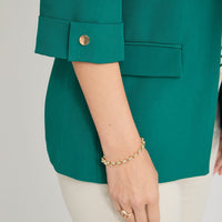 Blazer Manga 3/4 Bolsillos con Solapa Verde